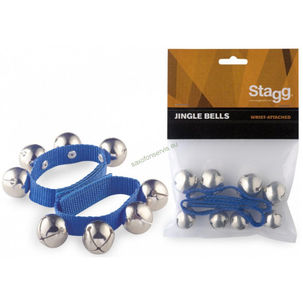Stagg SWRB4 L/BL, řemínek široký s 4 rolničkami, pár