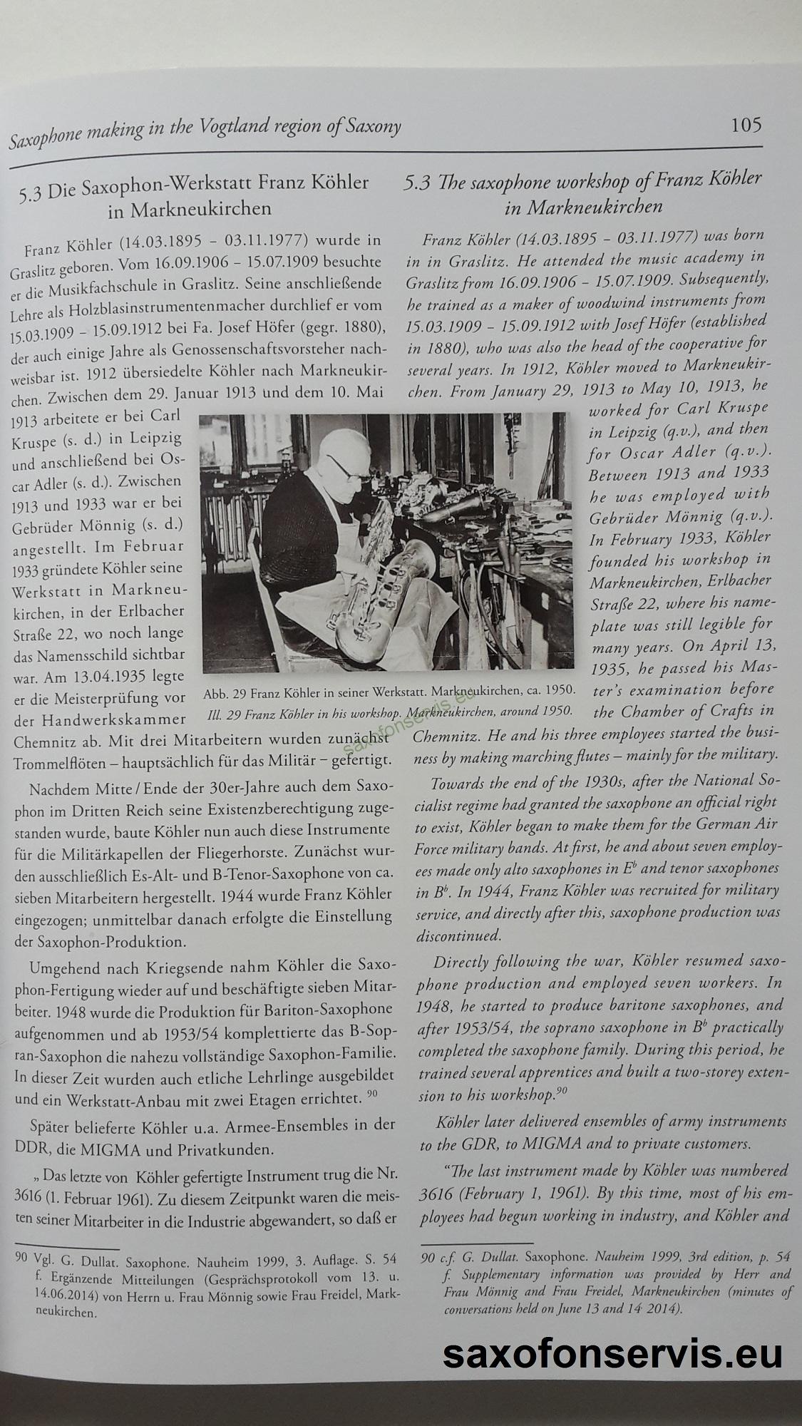 tenor saxofon Köhler - skelet